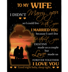 Personalized I Love and Can't Live Without My Wife Blankets Perfect Valentine Day Gift From Husband Fleece Blanket