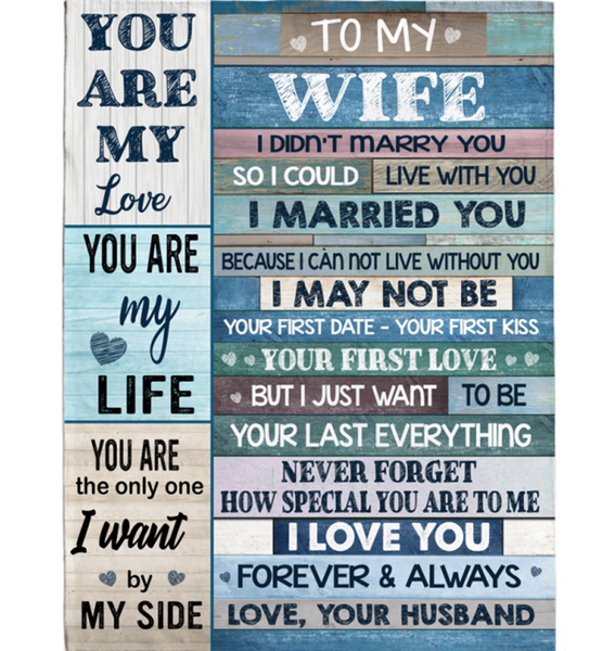 Personalized To My Wife I Married You Not Live Without You Special Love Forever Always Gift From Husband Fleece Blanket
