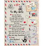 Personalized To My Wife You Are Braver Stronger Smarter My Sunshine Special Letter Envelope Fleece Blanket