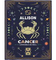 Personalized Custom Name Cancer Zodiac Blanket Gift Ideas for Baby Horoscope Blanket