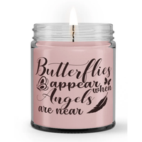 Butterflies Appear When Angels Are Near Loss Memorial Condolence Candle