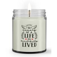 In Memory of a Life so Beautiful Sympathy Condolence Memorial Candle