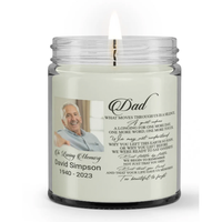 Personalized Custom Photo Name Dad Your Life Give Us Memories Loss Sympathy Condolence Candle