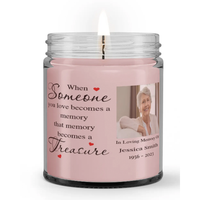 Personalized Custom Photo Name When Someone Becomes Memory Treasure Loss Of Mom Grandma Sympathy Condolence Candle