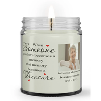 Personalized Custom Photo Name When Someone Becomes Memory Treasure Loss Of Mom Grandma Sympathy Condolence Candle