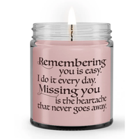 Remembering You is Easy I Do it Every Day Missing You Loss Sympathy Candle