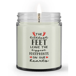 The Biggest Footprints on Our Heart Loss Memorial Sympathy Condolence Candle