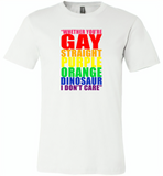 Whether you're gay straight purple orange dinosaur i don't care lgbt gay pride - Canvas Unisex USA Shirt