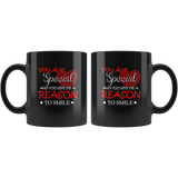 You are special you give me a reason to smile black coffee mugs