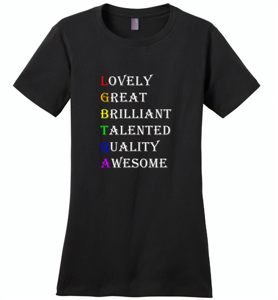 LGBTQA lovely great brilliant talented quality awesome lgbt gay pride - Distric Made Ladies Perfect Weigh Tee