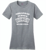 Arkansas Nurses Never Fold Play Cards - Distric Made Ladies Perfect Weigh Tee