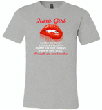 June Girl, Hated By Many Loved By Plenty Heart On Her Sleeve Fire In Her Soul A Mouth She Can't Control - Canvas Unisex USA Shirt