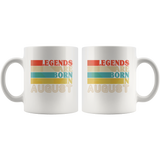 Legends are born in August vintage, birthday white gift coffee mug