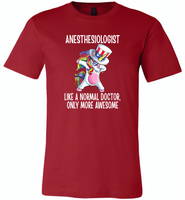 Anesthesiologist Like A Normal Doctor Only More Awesome, Unicorn Dabbing American Flag - Canvas Unisex USA Shirt