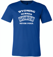 Wyoming Nurses Never Fold Play Cards - Canvas Unisex USA Shirt