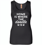 Home is where the doodle is paws dog - Womens Jersey Tank
