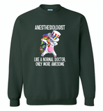 Anesthesiologist Like A Normal Doctor Only More Awesome, Unicorn Dabbing American Flag - Gildan Crewneck Sweatshirt