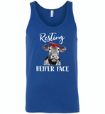 Resting heifer face cow - Canvas Unisex Tank