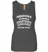 Arizona Nurses Never Fold Play Cards - Womens Jersey Tank
