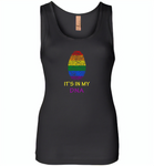 LGBT Fingerprint It's in my DNA rainbow gay pride - Womens Jersey Tank