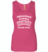 Arkansas Nurses Never Fold Play Cards - Womens Jersey Tank