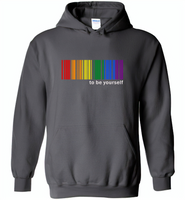 LGBT Barcode to be yourself rainbow gay pride - Gildan Heavy Blend Hoodie