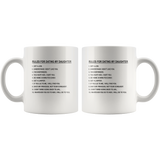 Rule for dating my daughter get a job dad father's day gift white coffee mug