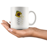 Let it be sunflower heart hippie white coffee mug