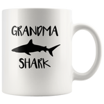 Grandma shark gift white coffee mug