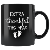 Extra thankfull this year baby foot black gift coffee mug