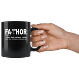 Fathor like a dad just way cooler, father's day black gift coffee mug