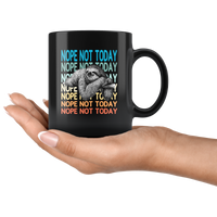 Lazy sloth nope not today vintage black coffee mug