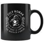 July Woman The Soul Of A Witch The Fire Lioness The Heart Hippie The Mouth Sailor gift black coffee mugs