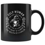 July Woman The Soul Of A Witch The Fire Lioness The Heart Hippie The Mouth Sailor gift black coffee mugs