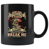 June Girl I’m A Warrior Of Christ A Woman Of Faith My Scars Tell A Story Warrior Birthday Black Coffee Mug