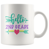 Hello second 2nd grade first day back to school white coffee mug