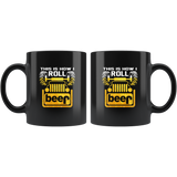 Jeep this is how I roll beer lover black coffee mug