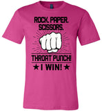 Rock paper scissors throat punch i win t shirt