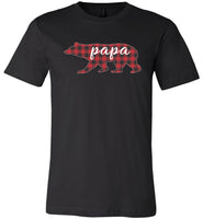 Red Plaid Papa Bear Matching Buffalo Family Pajama T-Shirt