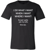 I do what I want except I gotta ask my wife t shirt