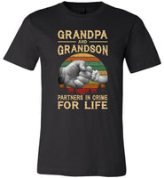 Grandpa and grandson partners in crime for life father's day gift vintage Tee shirt