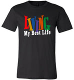 Vintage colorful Living my best life T shirt