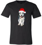 Siberian Husky Dog funny Christmas Hat T Shirt, tee for men,women