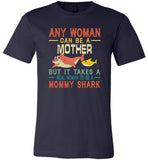 Any woman can be a mother but real woman to be a Mommy shark T shirt, gift tee