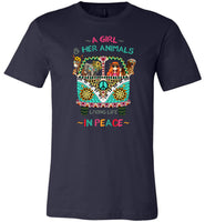 A Girl And Her Animals Living Life in Peace Shirt