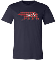 Red Plaid Uncle Bear Matching Buffalo Family Pajama T-Shirt