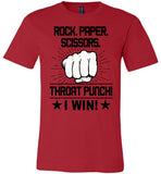 Rock paper scissors throat punch i win t shirt