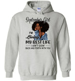 Black September girl living best life ain't goin back, birthday gift tee shirt for women