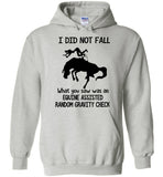 I Did Not Fall What You Saw Was An Equine Assisted Random Gravity Check T Shirts