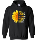 July girls are sunshine mixed with a little Hurricane sunflower T-shirt